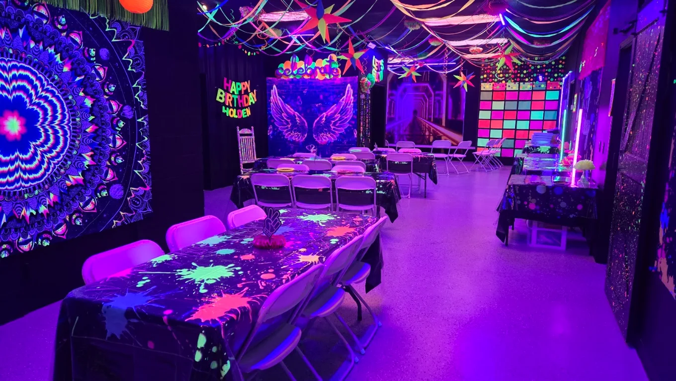 Rage room and splatter paint room at Splatter and Shatter in Elizabethtown, Kentucky